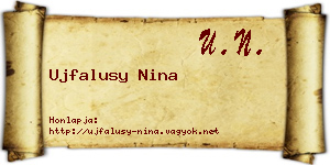 Ujfalusy Nina névjegykártya